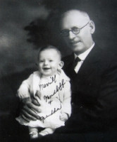 Dr. Noordhoff, three months old, and his grandfather.