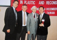 Three generations of doctors (from left to right) at Chang Gung Craniofacial Center, researcher Polly, Dr. Noordhoff , Brosma, Yu-ruei Chen. (1996) 