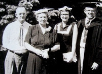 Dr. Noordhoff, his wife and parents at graduation ceremony.